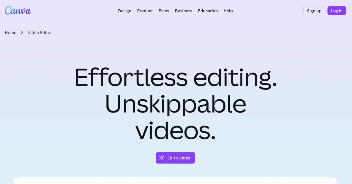 Canva Video editor with templates for creating animated explainer videos